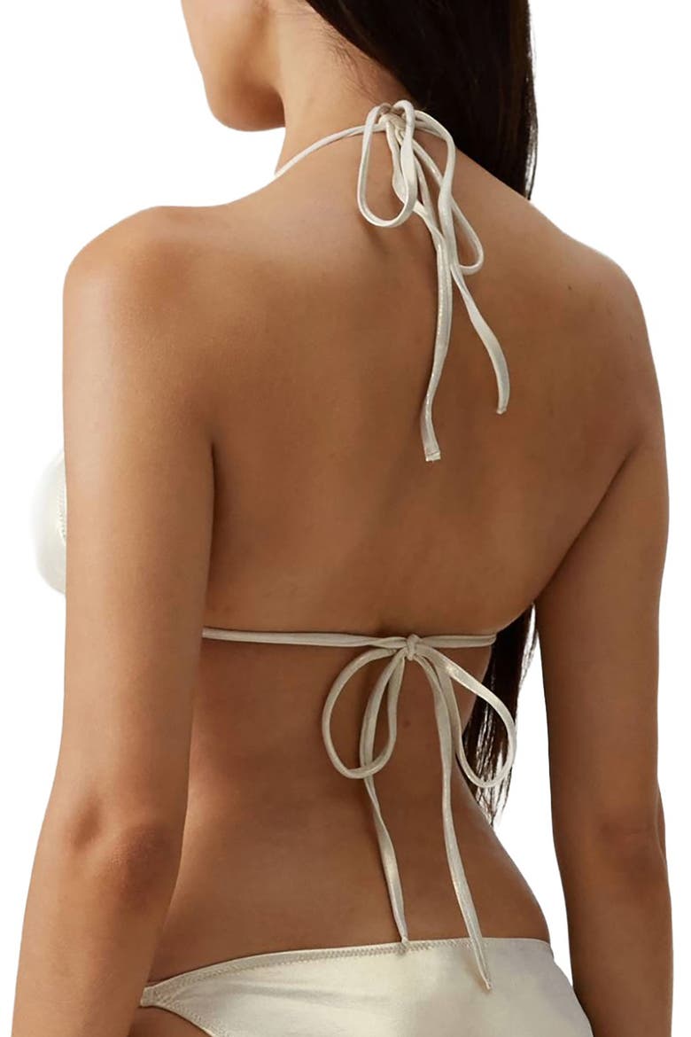 Costa Foil Triangle Bikini Top, Alternate, color, GOLD