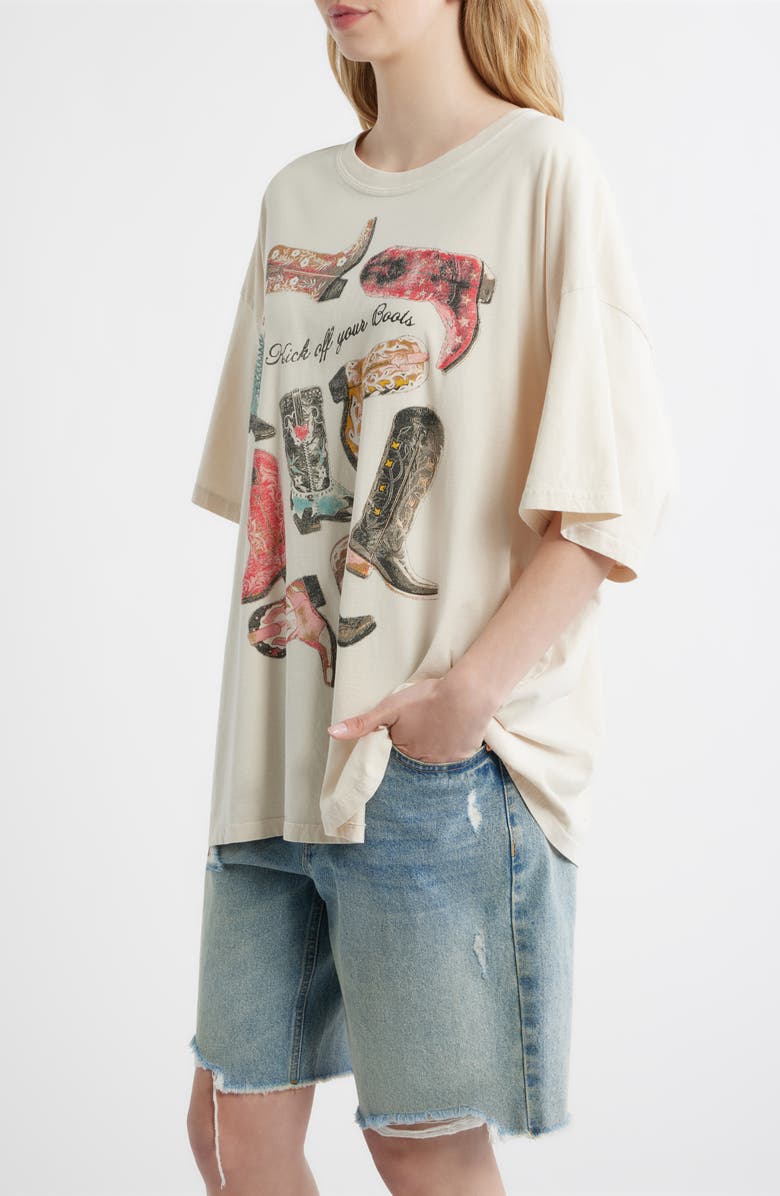 Daydreamer Kick Off Your Boots Graphic T-Shirt, Alternate, color, Dirty White