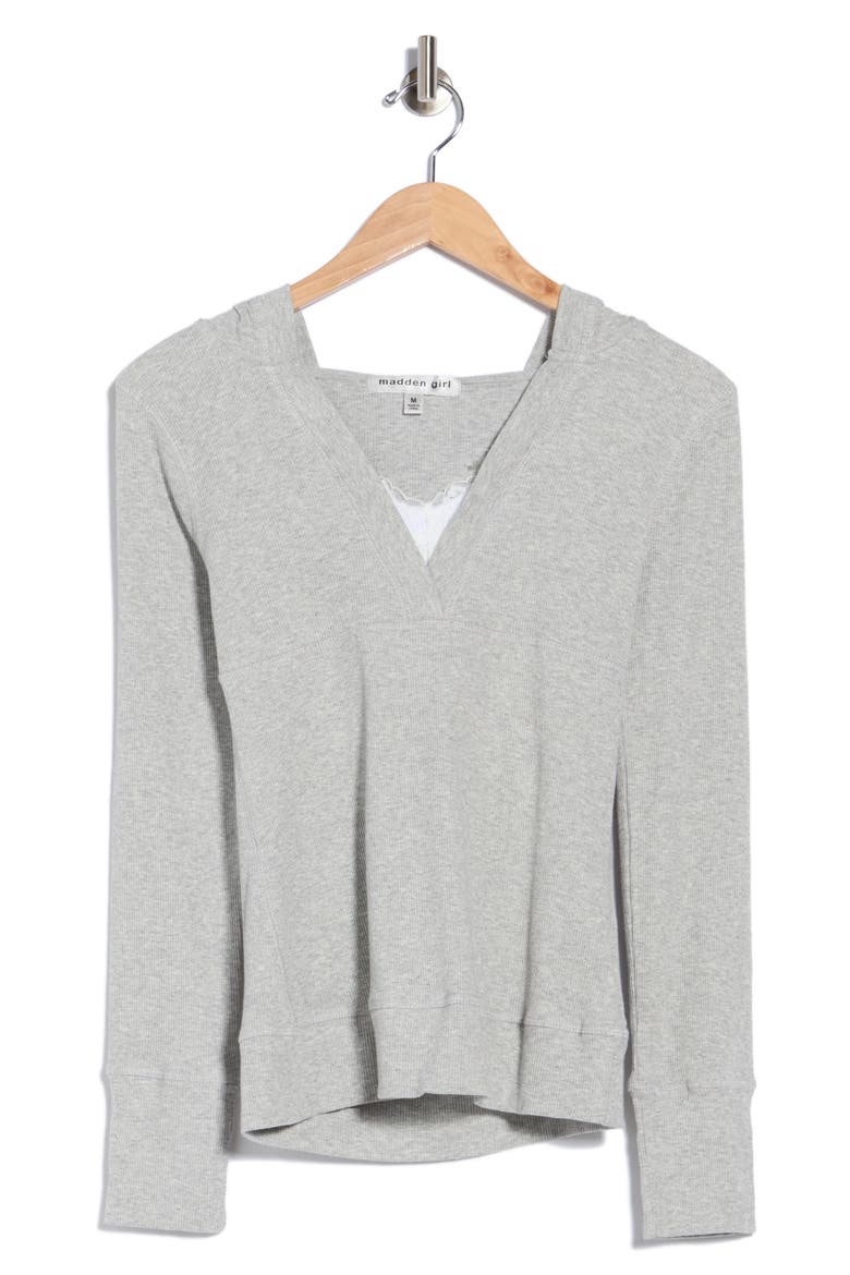 Twofer Hooded Top, Alternate, color, HEATHER GREY