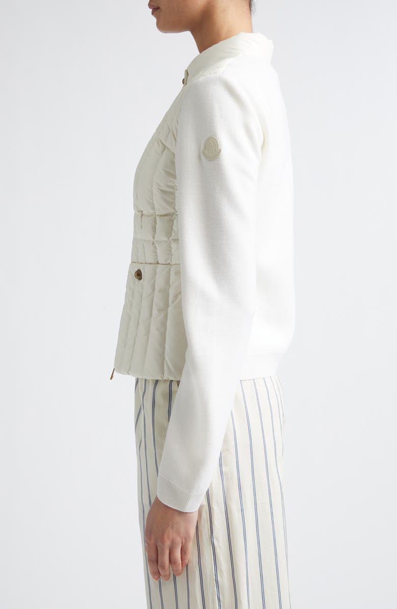 Moncler Mixed Media Down Jacket, Alternate, color, White