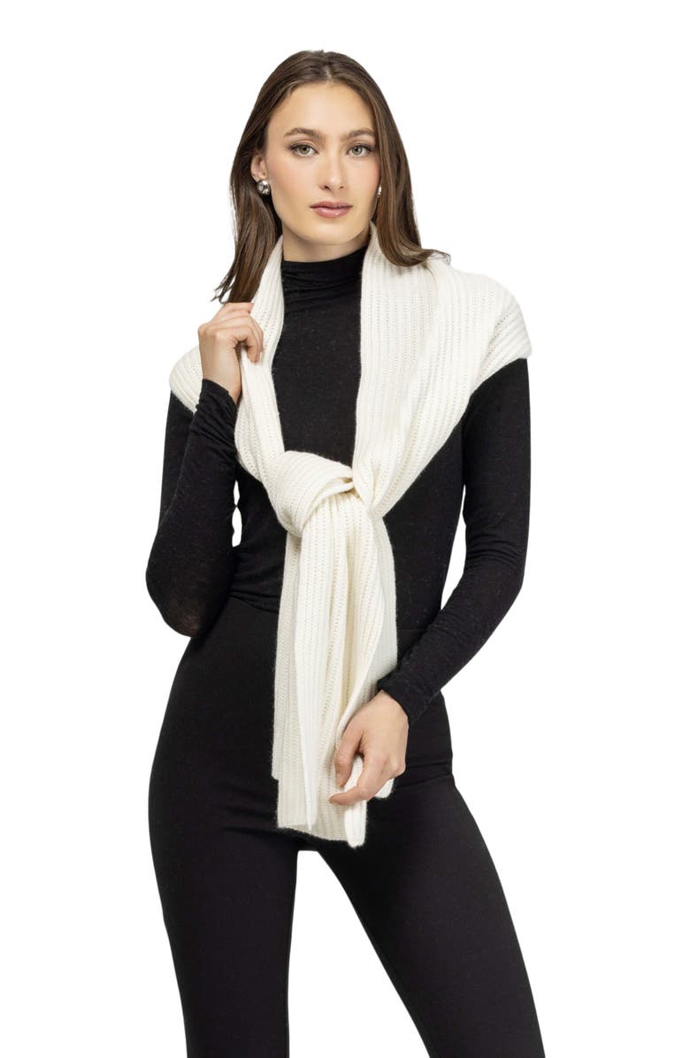 GORSKI Cashmere Knit Scarf, Alternate, color, Ivory