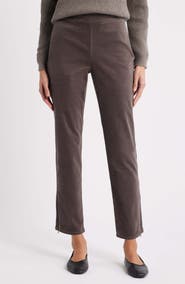 Eileen Fisher Zip Hem Slim Fit Stretch Organic Cotton Ankle Pants