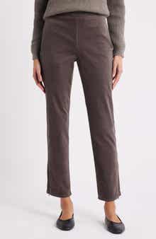 Zip Hem Slim Fit Stretch Organic Cotton Ankle Pants