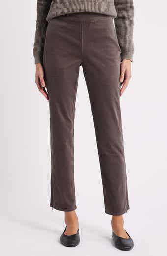 Zip Hem Slim Fit Stretch Organic Cotton Ankle Pants