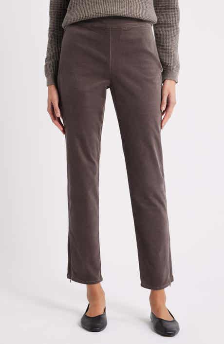 Zip Hem Slim Fit Stretch Organic Cotton Ankle Pants