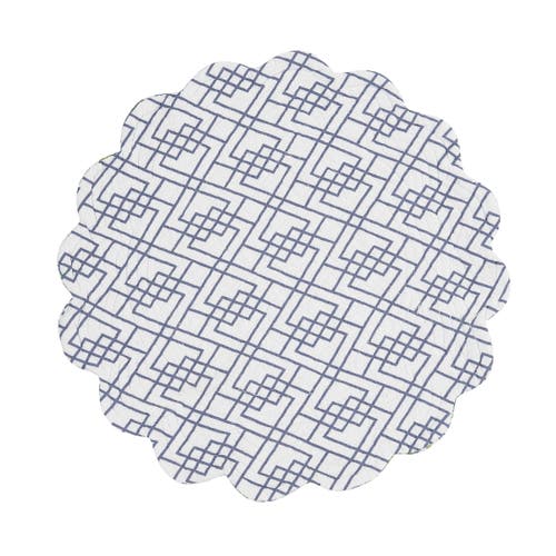 C & F Home C&f Home Juliet Round Quilted Reversible Bright Paisley Placemats Set Of 6, 17" In Blue