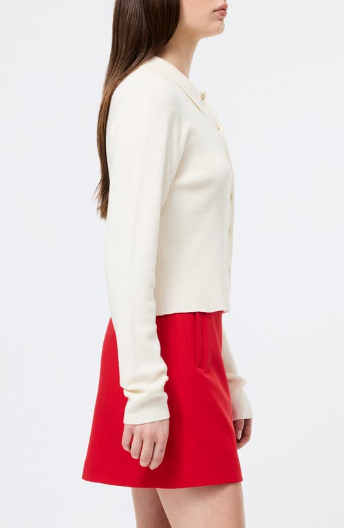 French Connection Cosysoft Knit Button Front Shirt In Neutral