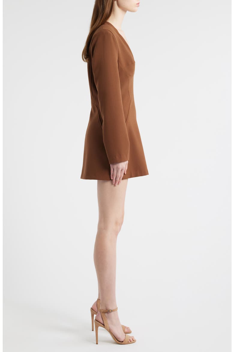 Kenna Long Sleeve Minidress, Alternate, color, MOCHA