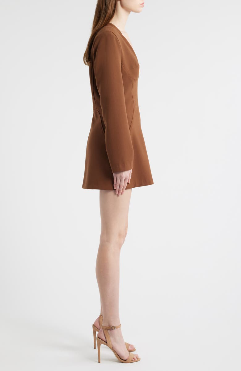 Black Halo Kenna Long Sleeve Minidress, Alternate, color, Mocha