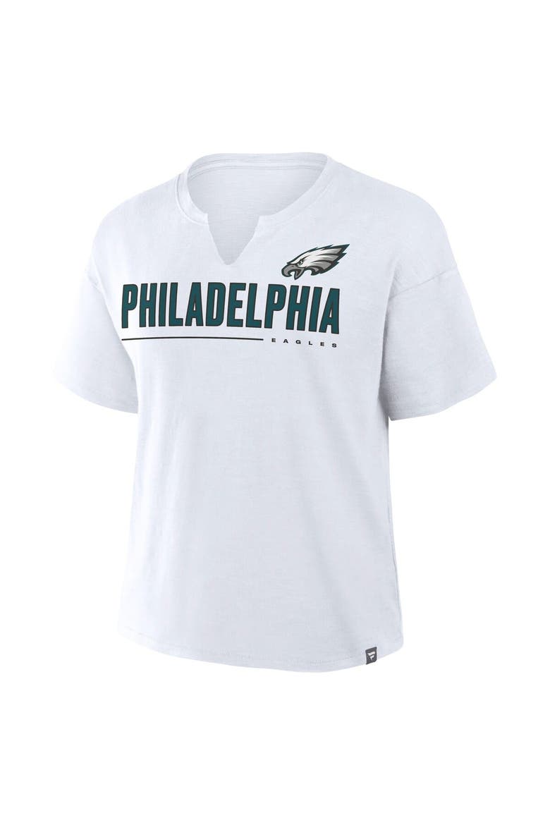 Women's Fanatics White Philadelphia Eagles Redzone Slub Boxy T-Shirt, Alternate, color, White