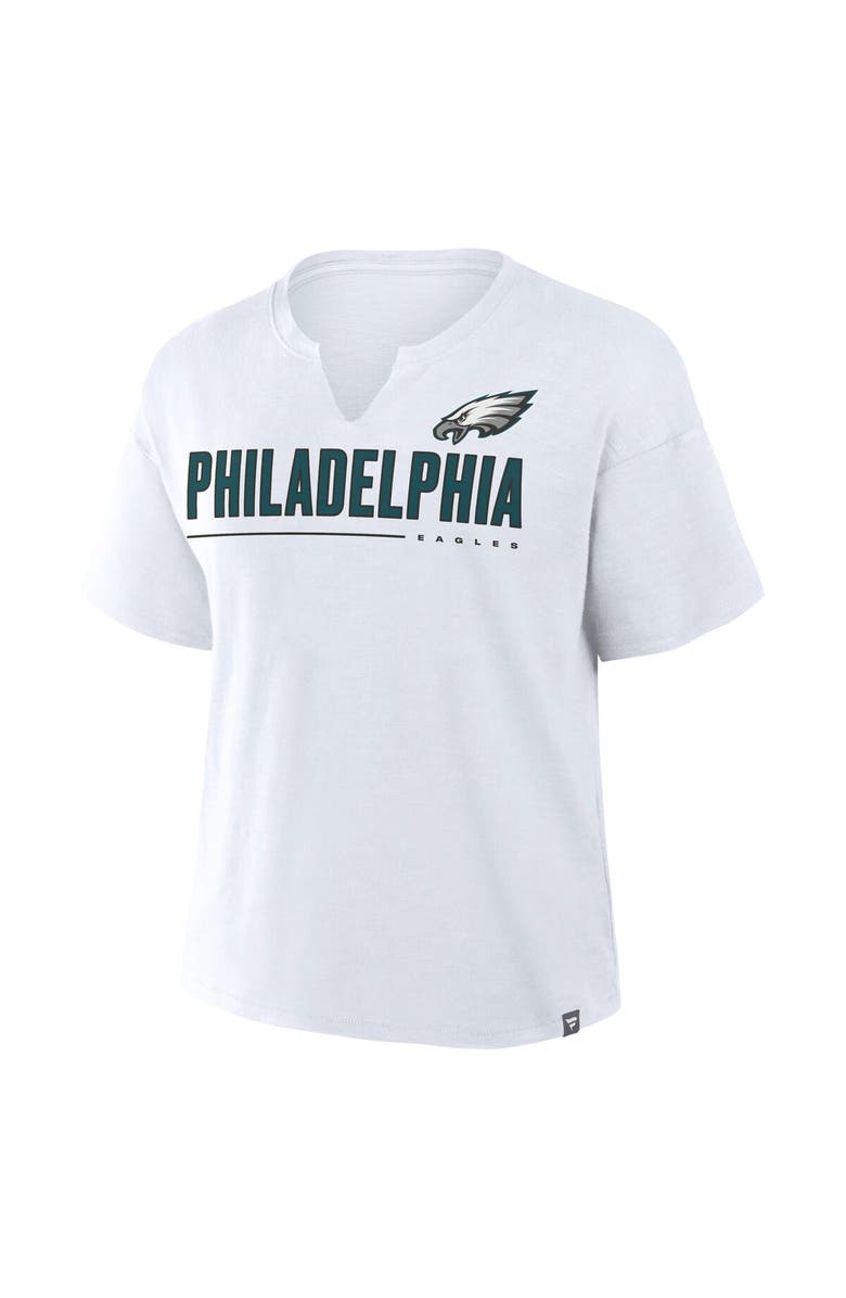 FANATICS Women's Fanatics White Philadelphia Eagles Redzone Slub Boxy T-Shirt, Alternate, color, White