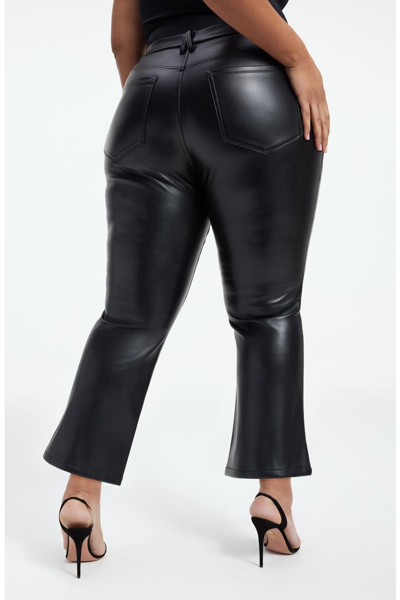 Good Legs Crop Faux Leather Mini Bootcut Pants, Alternate, color, BLACK001