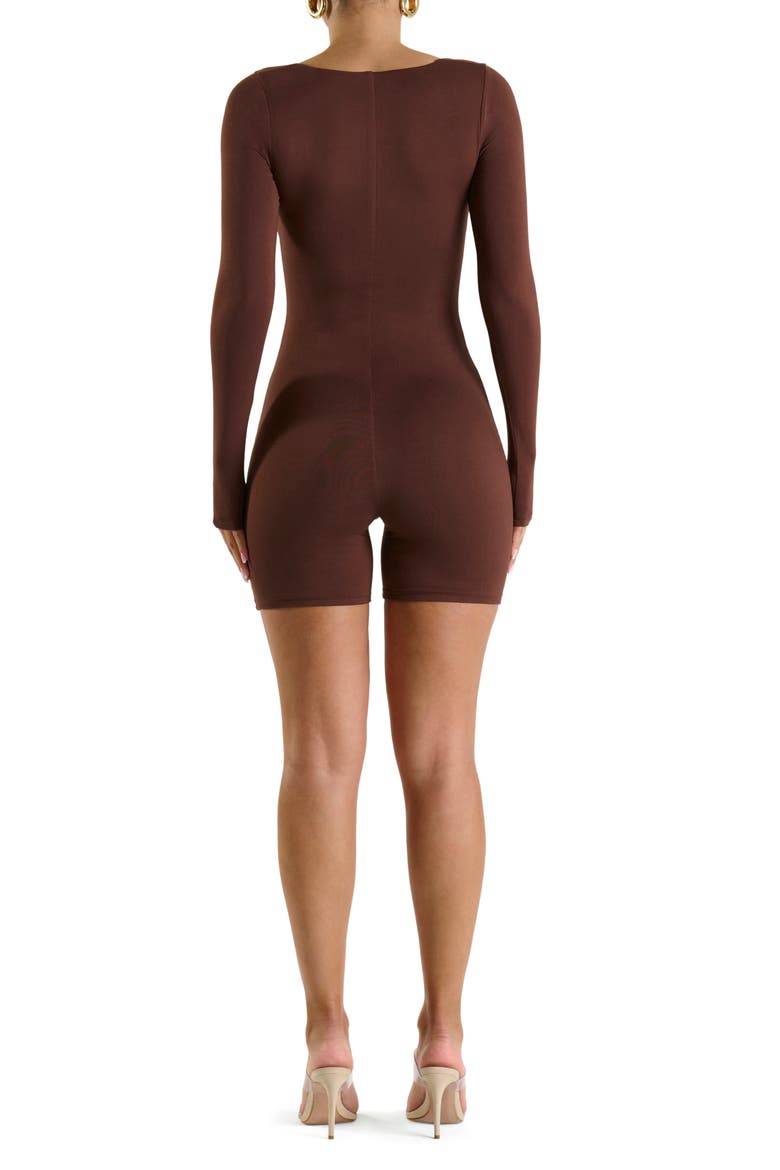 Extra Smooth Long Sleeve Romper, Alternate, color, CHOCOLATE