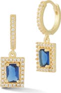 GLAZE JEWELRY Cubic Zirconia Drop Huggie Hoop Earrings