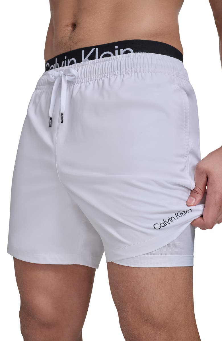 Calvin Klein Swim Trunks, Alternate, color, White