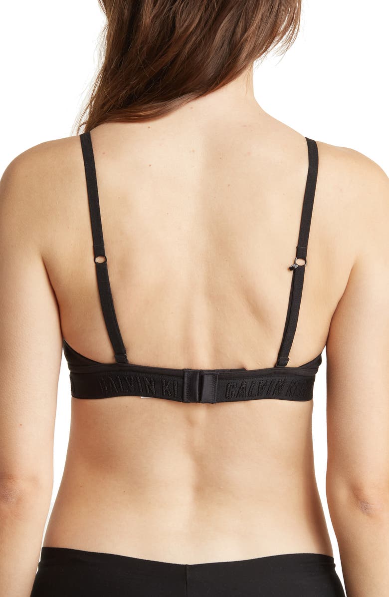 Calvin Klein Monochrome Triangle Bralette, Alternate, color, 001 Black