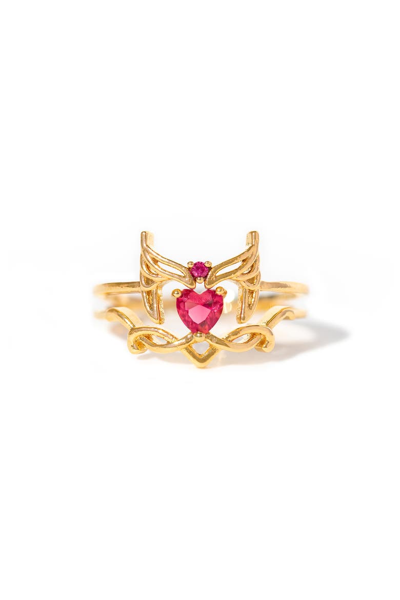 x Marvel Studios Scarlet Witch Ring Set, Main, color, GOLD/ SCARLET