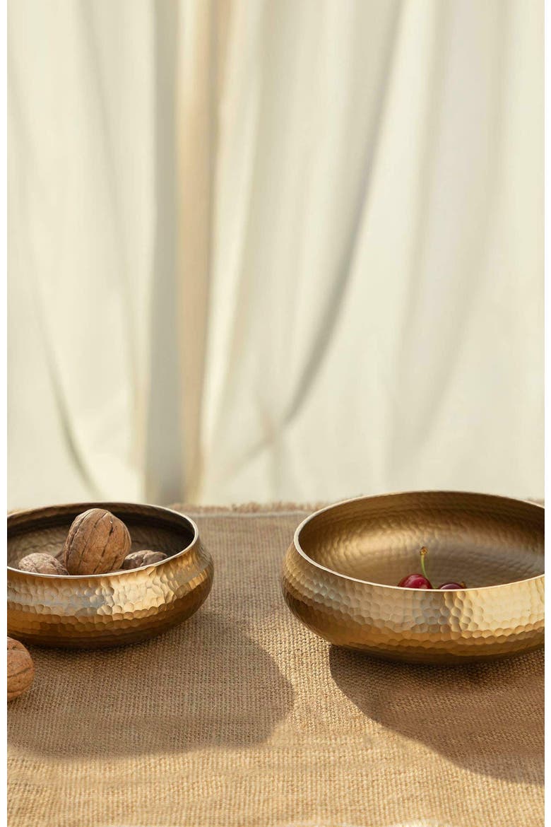 Snack Bowls Assorted Set of 2, Main, color, Antique Brass