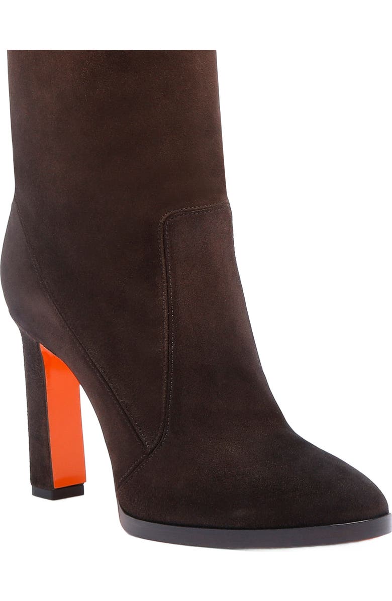 Santoni Women's suede high-heel boot, Alternate, color, Brown