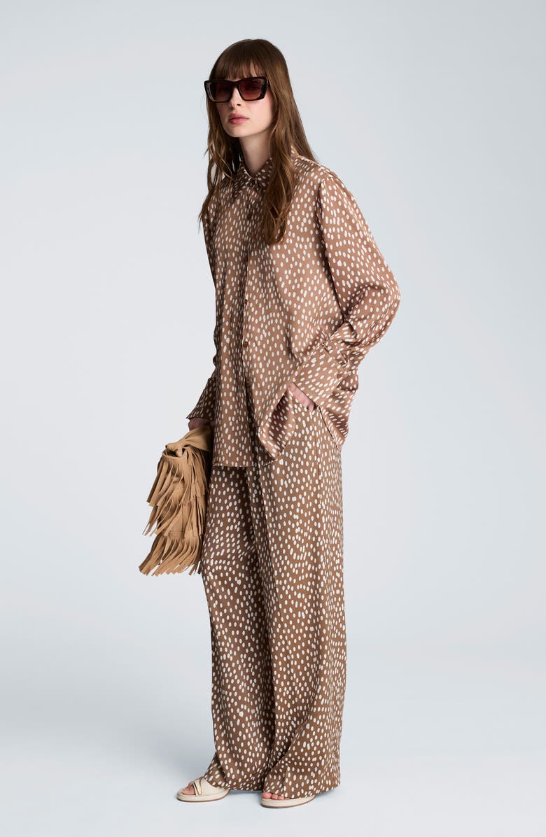 Kenneth Cole Oversize Button-Up Shirt, Alternate, color, Mesquite/ Oyster