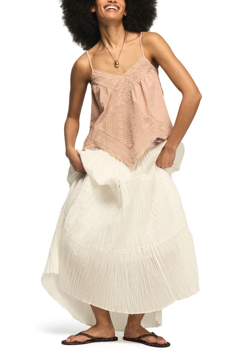 Lace Trim Handkerchief Hem Camisole, Alternate, color, MAHOGANY ROSE