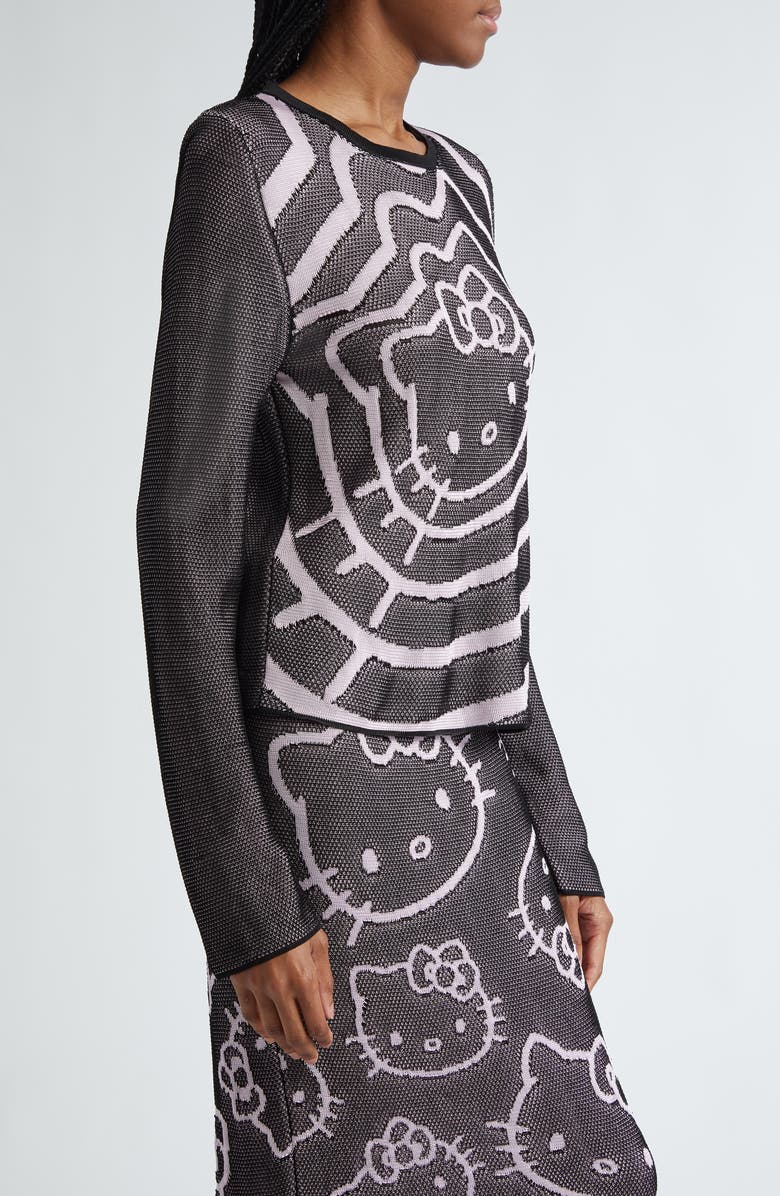 CHET LO x Sanrio Hello Kitty<sup>®</sup> Vertigo Intarsia Sweater, Alternate, color, Black/ Pink