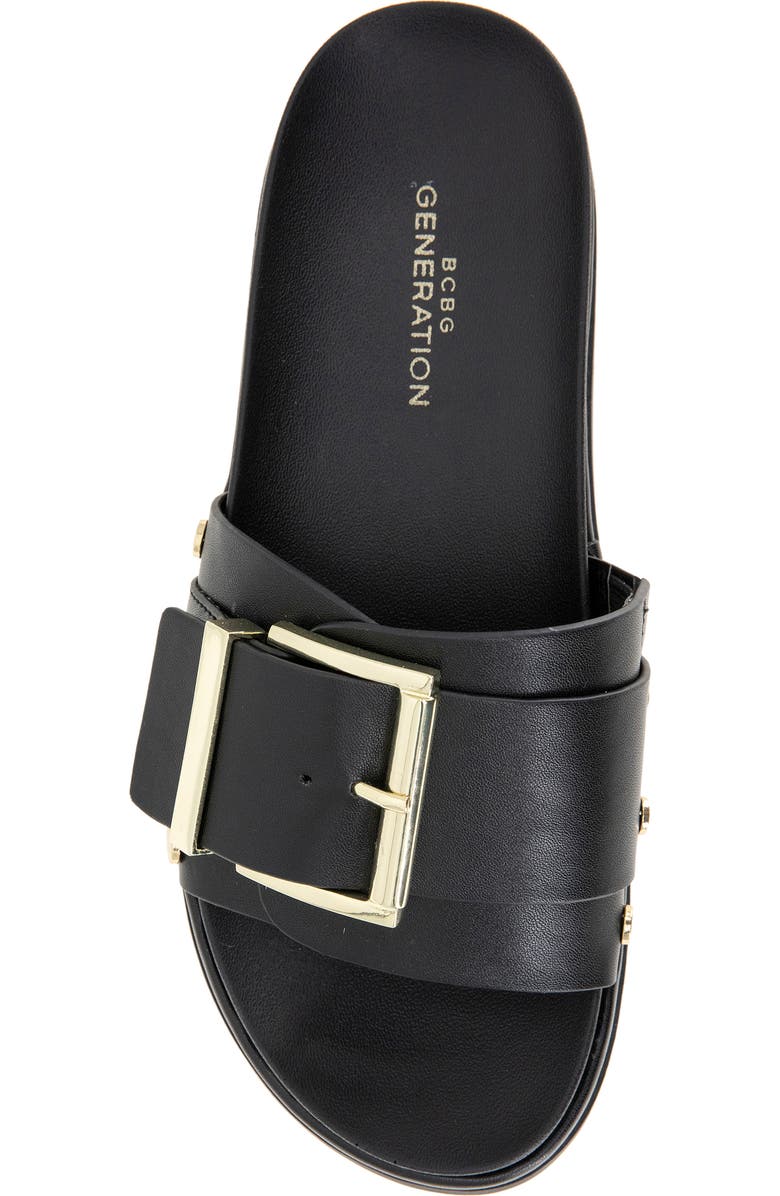 BCBGeneration Bonas Buckle Slide Sandal, Alternate, color, Black