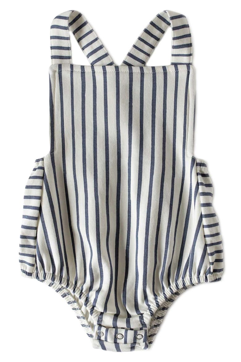Crisscross Organic Cotton Bodysuit, Main, color, STRIPES AWAY INK BLUE