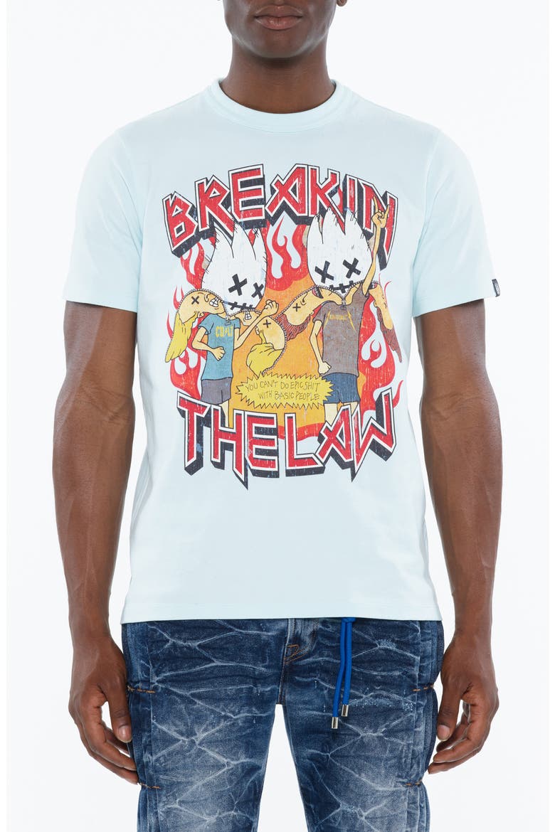 Cotton Graphic T-Shirt, Main, color, POWDER BLUE