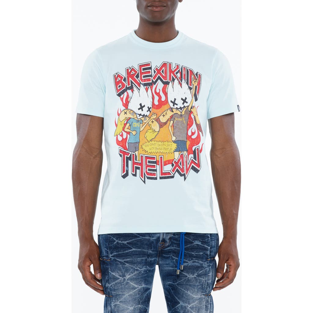 Cult Of Individuality Cotton Graphic T-shirt In Powder Blue