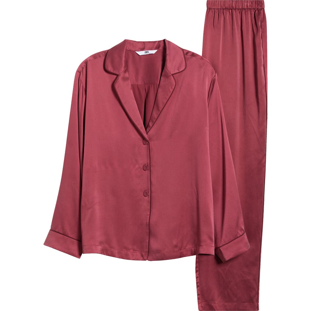 Shop Lunya Washable Silk Pajamas In Winter Rose/calliope Wine