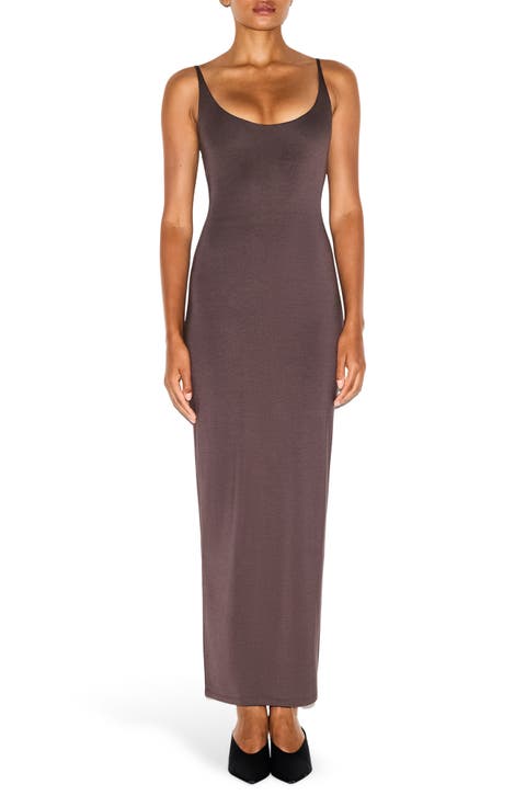 Smooth Lounge Skimpy Scoop Neck Maxi Dress (Regular & Plus)