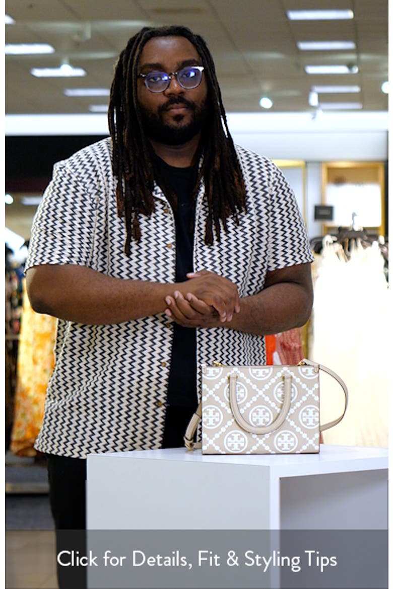 T Monogram Contrast Embossed Tote video