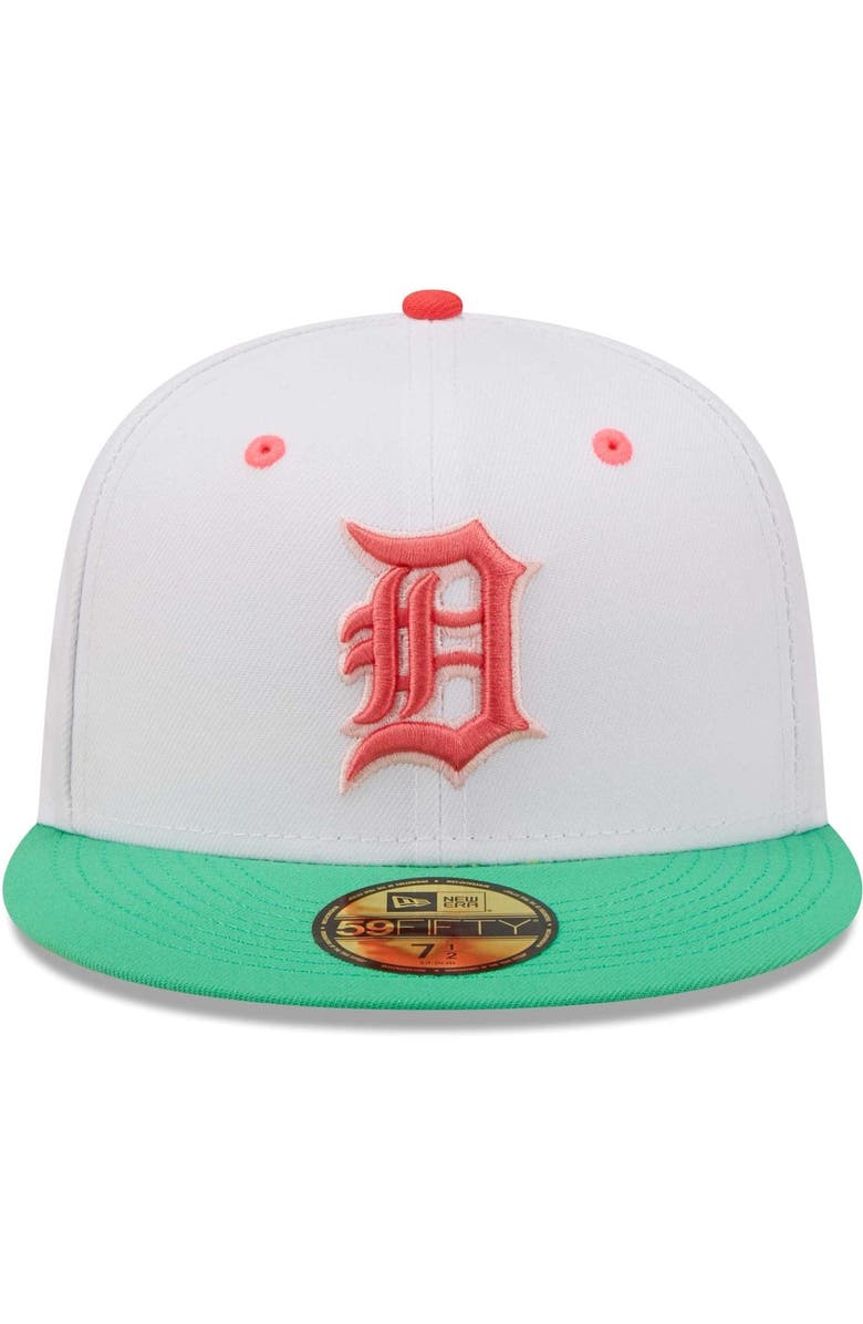 New Era Men's New Era White/Green Detroit Tigers 1984 World Series Watermelon Lolli 59FIFTY Fitted Hat, Alternate, color, 