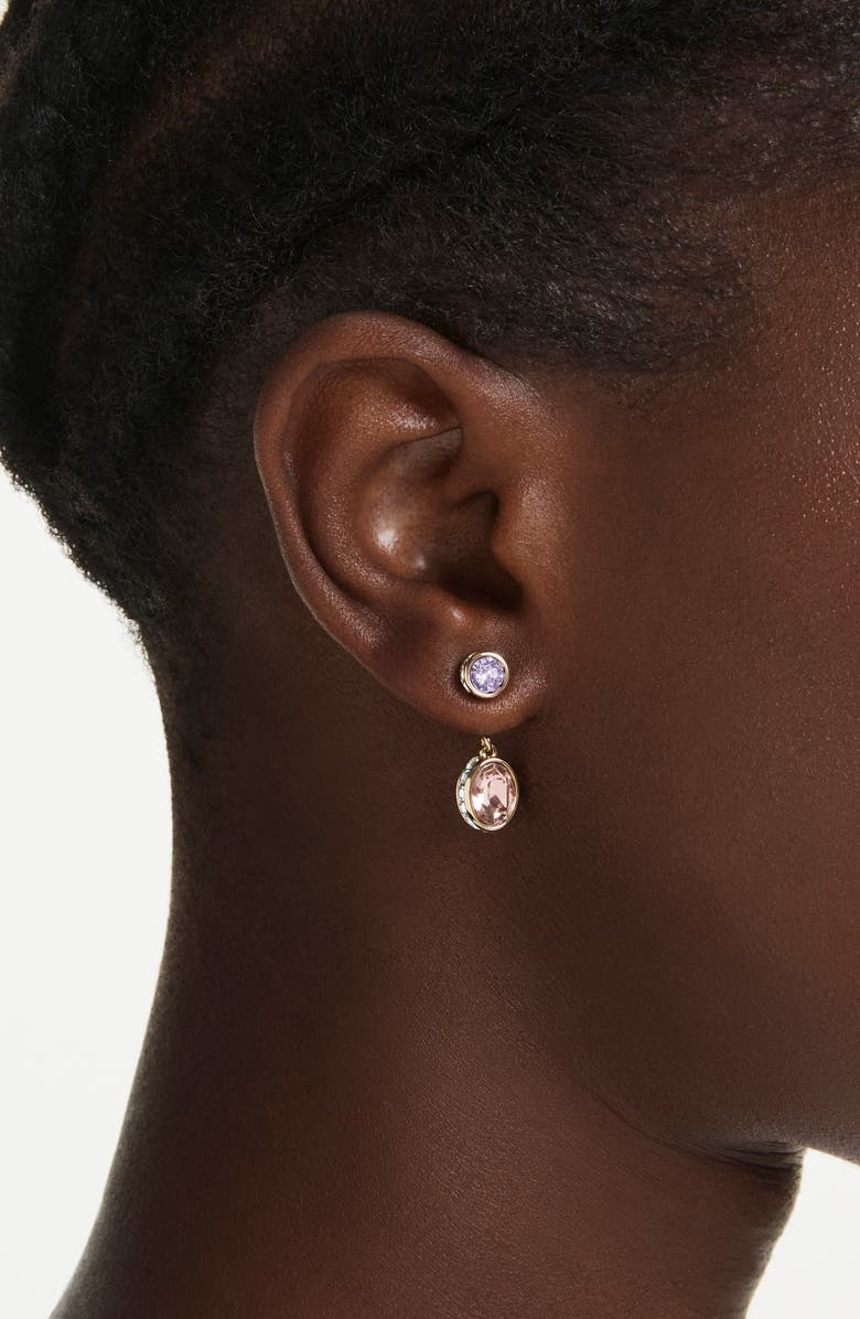 Swarovski Chroma Crystal Drop Earrings, Alternate, color, Gold/ Multi