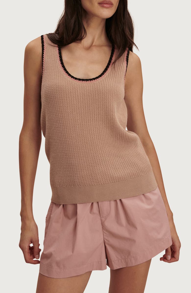 Varley Higson Cotton Knit Tank, Main, color, Light Taupe
