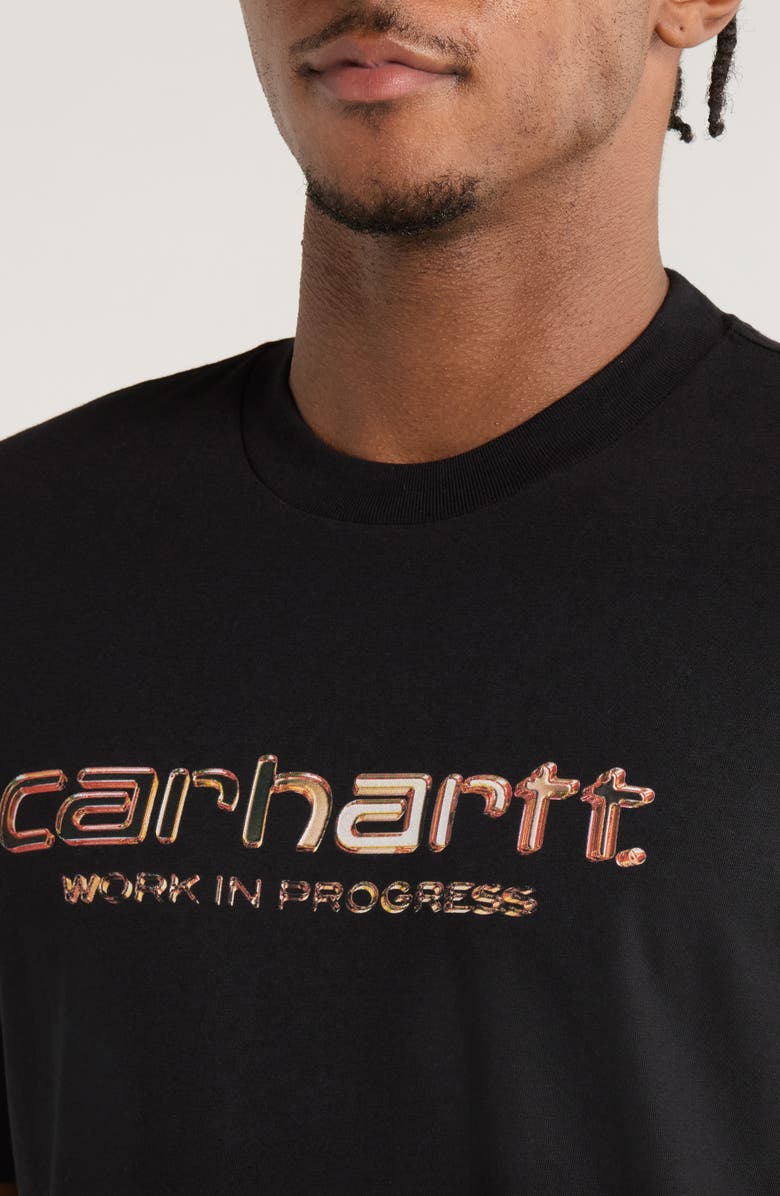 Carhartt Work In Progress Solar Chrome Organic Cotton Graphic T-Shirt, Alternate, color, Black