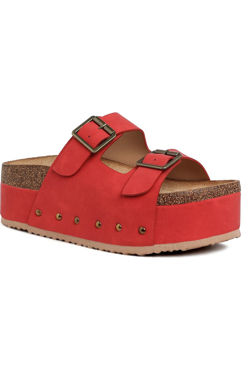 LONDON RAG Impala Stud Platform Sandal, Main, color, Red