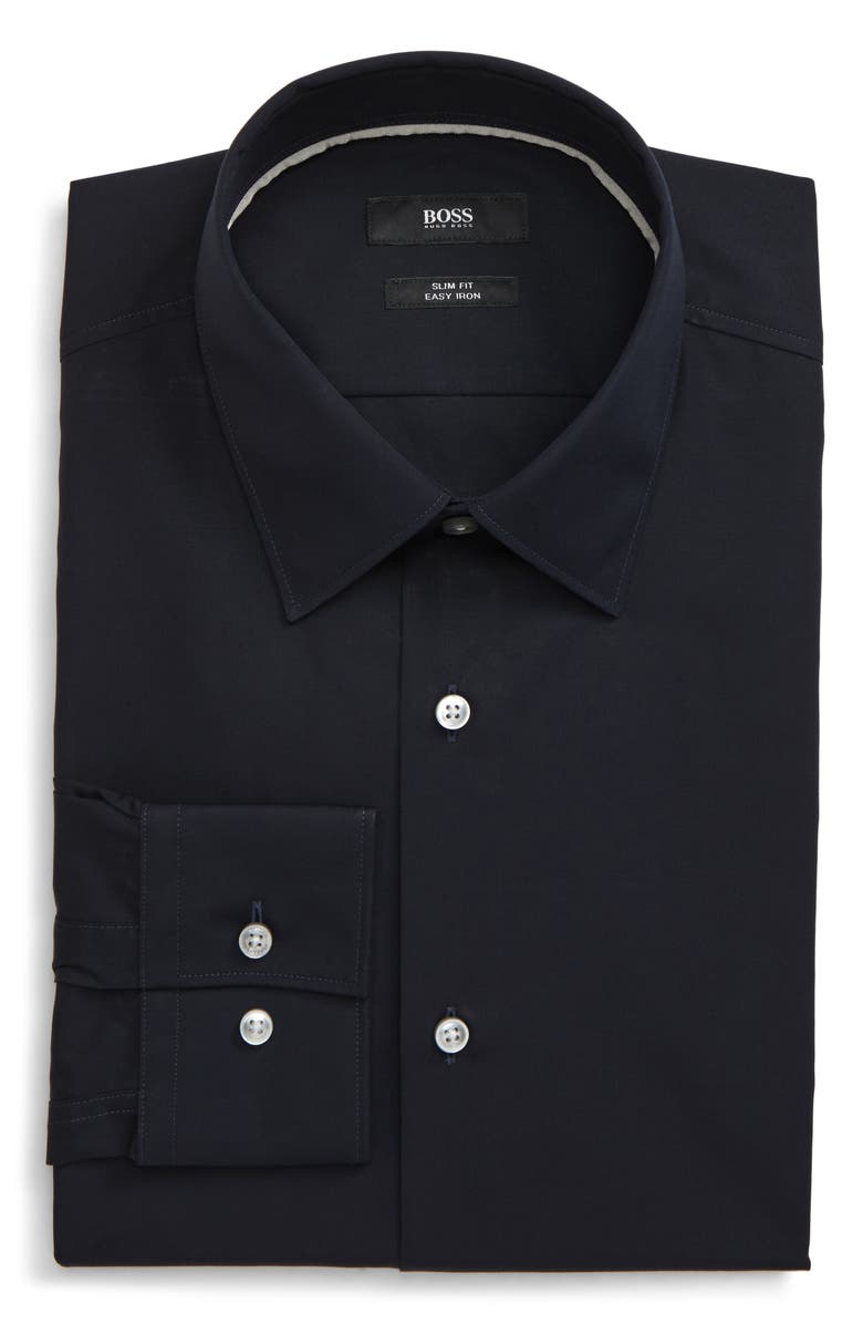 BOSS Jano Slim Fit Easy Iron Solid Dress Shirt, Alternate, color,