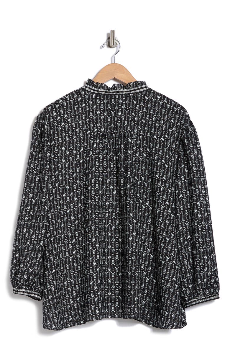 MAX STUDIO Split Neck Long Sleeve Top, Alternate, color,