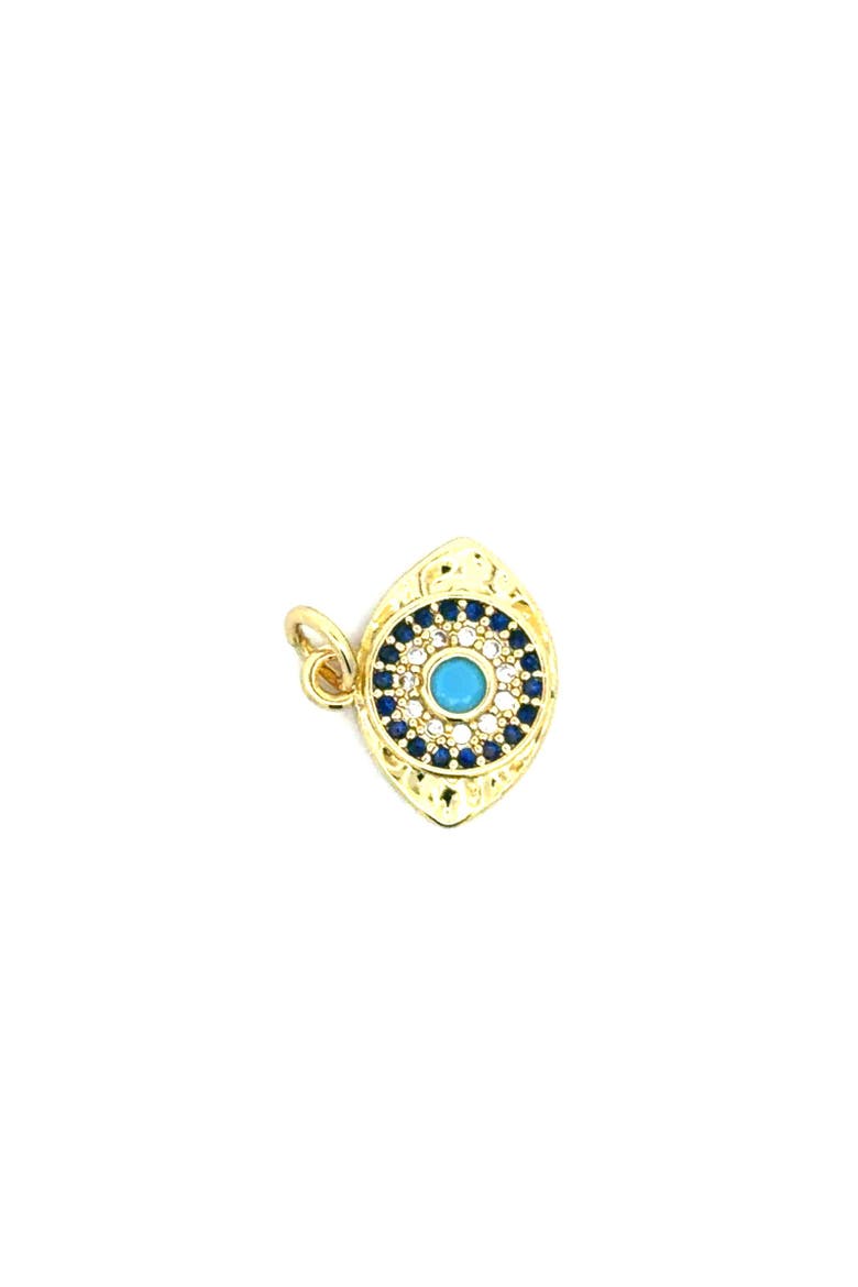 Blue Evil Eye Charm Pendant, Alternate, color, Yellow