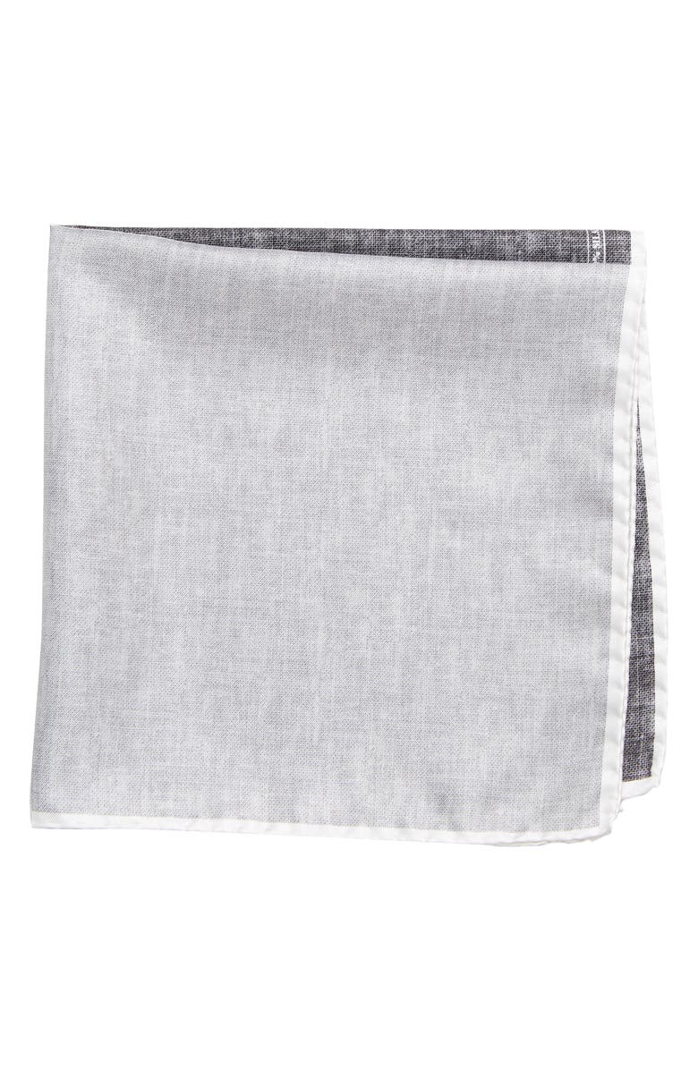 Nordstrom Colorblock Silk Pocket Square, Main, color, Black