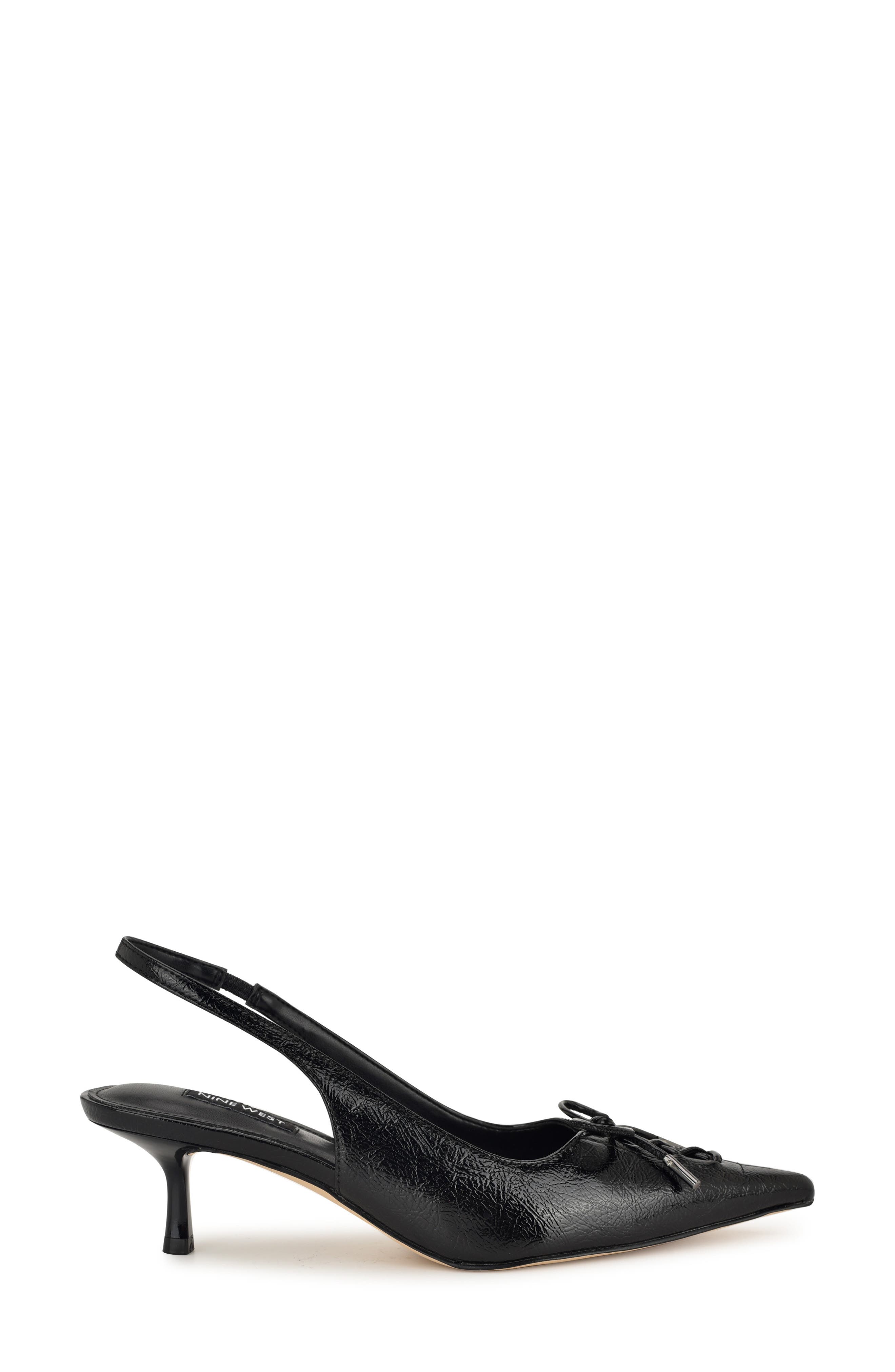 Nine West Anora Slingback Pointed Toe Pump, Alternate, color, Black