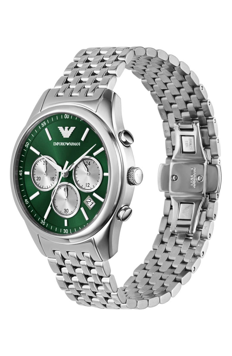 Emporio Armani Antonio Chronograph Bracelet Watch, 41mm, Alternate, color, Silver