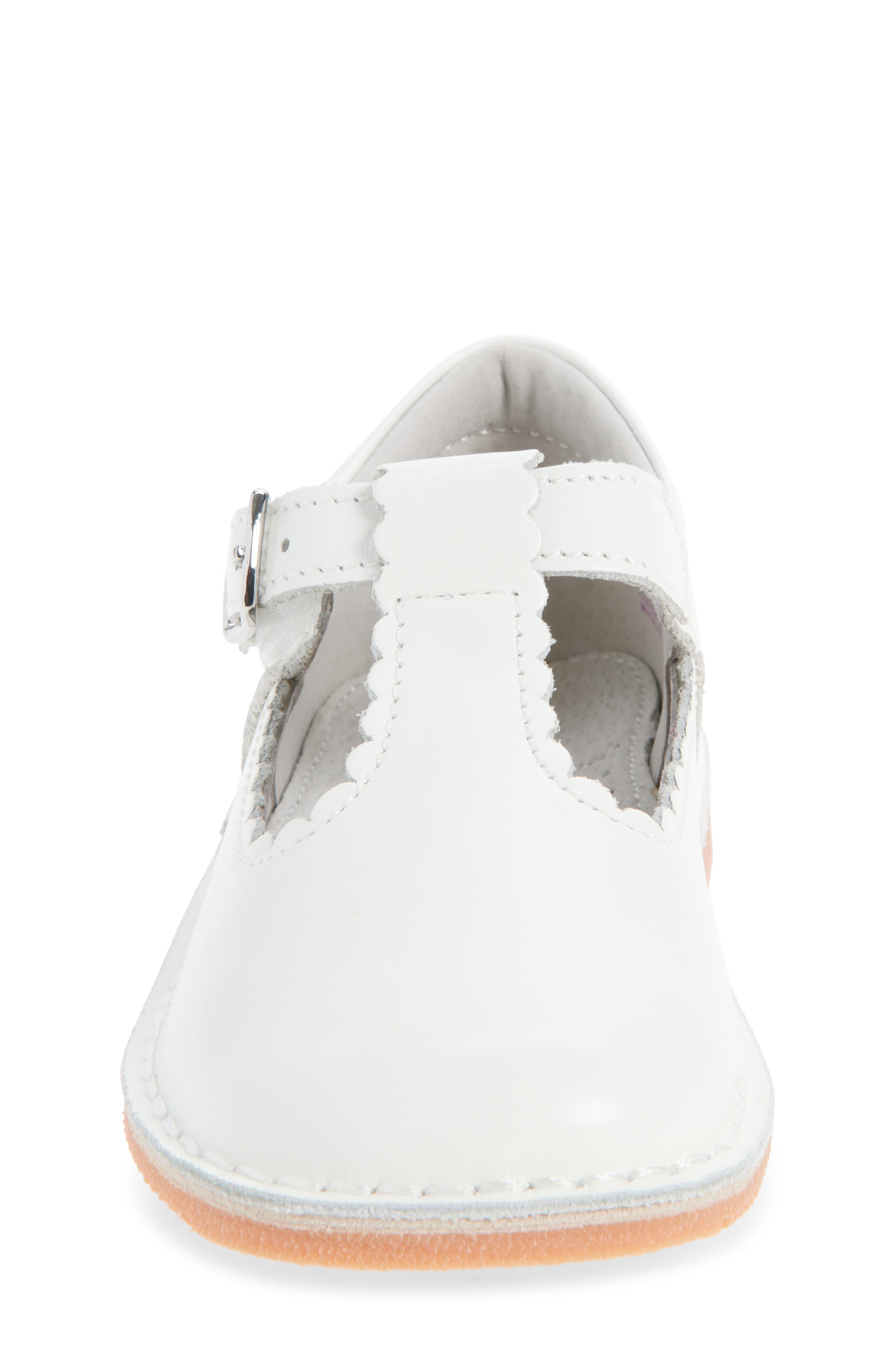 L'AMOUR Kids' Selina Scallop T-Strap Flat, Alternate, color, White