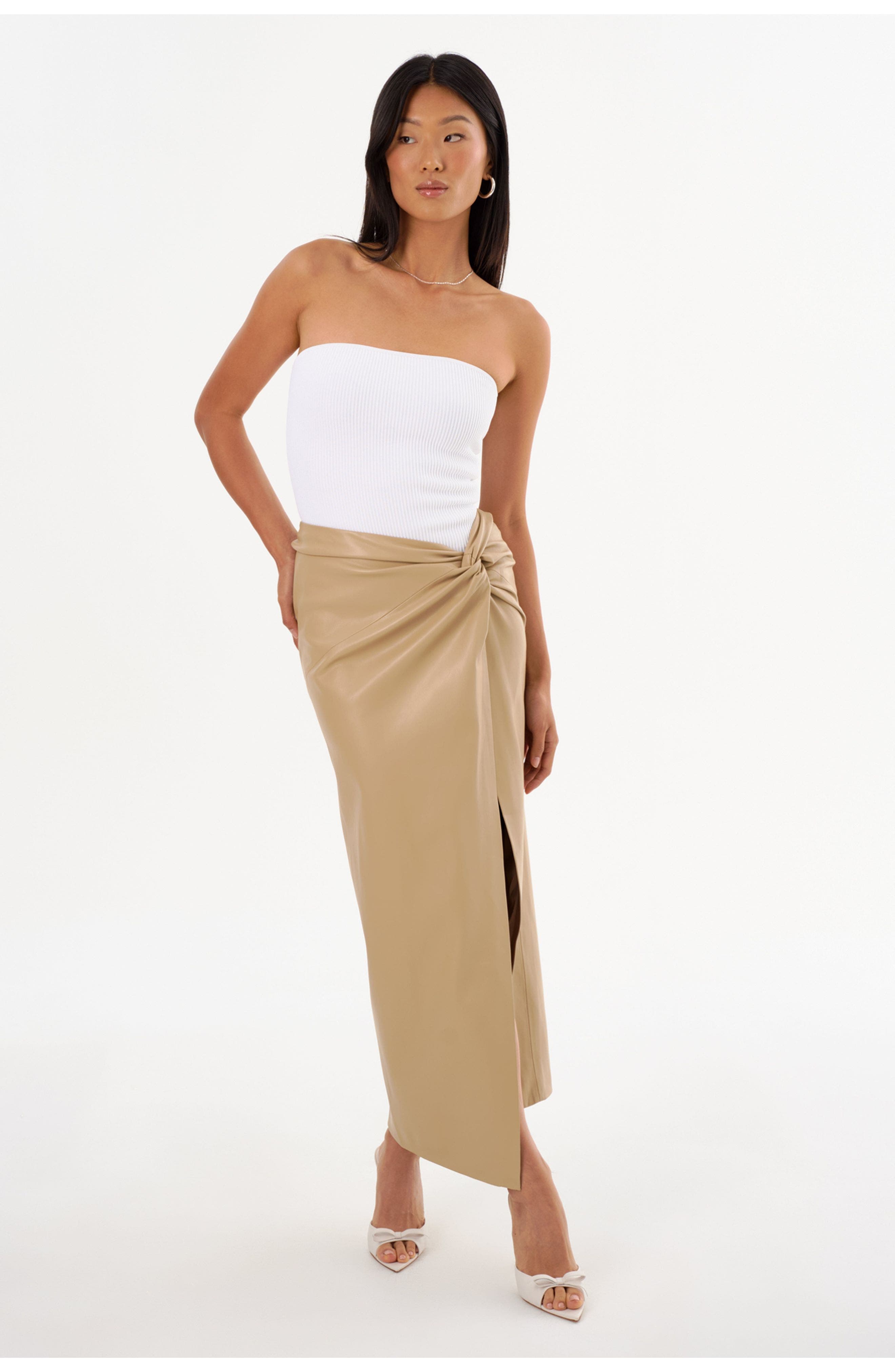 EILEEN | Faux Leather Maxi Skirt - image 4