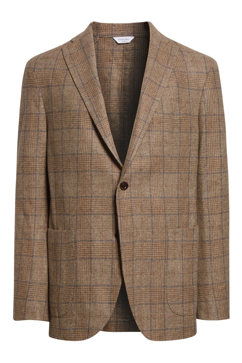 K-Jacket Tan Glen Check Wool Sport Coat, Alternate, color, BEIGE
