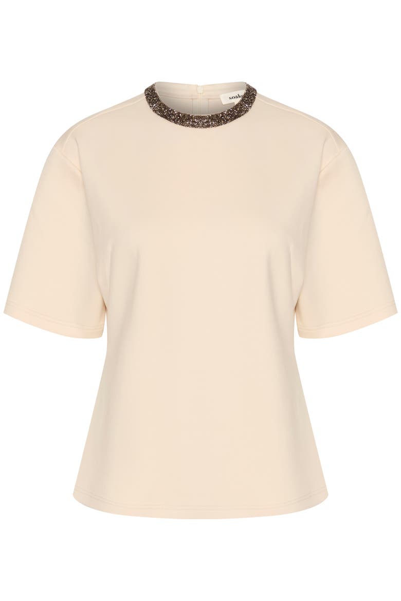 SLMagana Glitter Short Sleeves Blouse, Alternate, color, Whitecap Gray