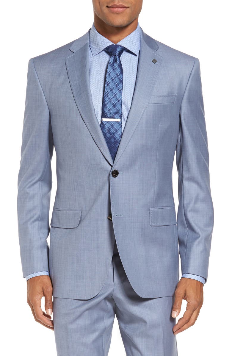 Ted Baker London Trim Fit Solid Wool Suit, Alternate, color, 