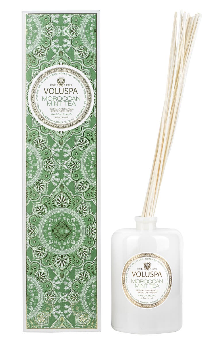 Voluspa Moroccan Mint Tea Reed Diffuser, Main, color, 